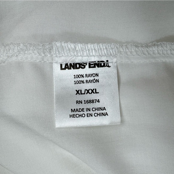 Lands End Womens Swim Cover Up White XL / XXL Long Sleeves Button Up Tunic Shirt - Picture 14 of 16